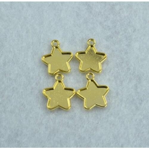 20pcs Gold color star Charms Necklace Pendant Bracelet Jewelry Making Handmade Crafts diy Supplies 18*15mm 1526