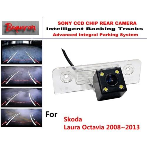 For Skoda Laura Octavia 2008~2013 CCD Car Backup Parking Camera Intelligent Tracks Dynamic Guidance Rear View Camera