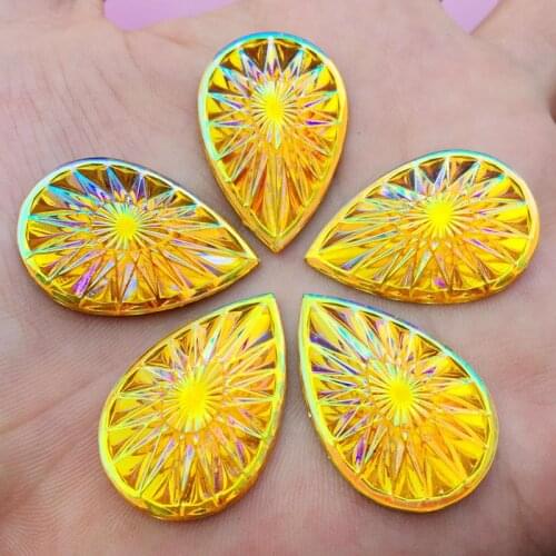 Bling 48pcs 20*30mm Water Drop Resin Rhinestone Crystal Stone beads flatback For DIY Wedding Decoration -B892*4
