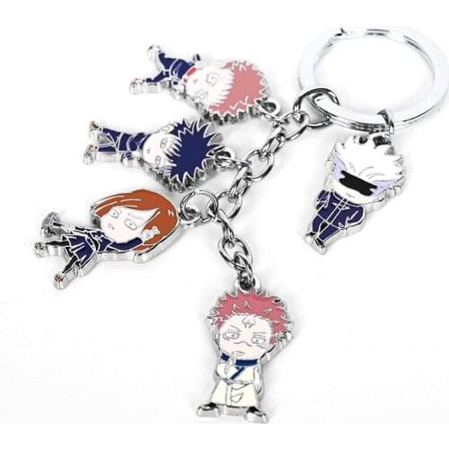 Anime Jujutsu Kaisen Keychain Cartoon Gojo Satoru Yuji Itadori Kugisaki Nobara Figure Pendant Keyring Jewelry Cute Car Key Gifts