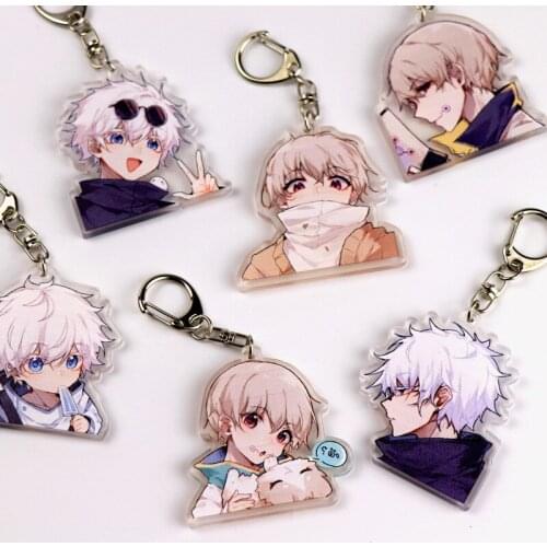 Hot Anime Jujutsu Kaisen Keychain Gojo Satoru Fushiguro Megumi Figure Pendant Keyring High Quality Props Cosplay Jewelry