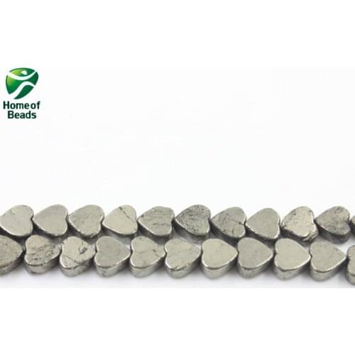 Natural Stone Faceted Iron Pyrite heart Loose Beads 20pcs 8MM HTK1015