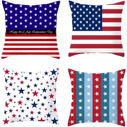 American Independence Day Pillowcase US July.4 Holiday Stars Stripes Pillow Case Decorative Sofa Cuddler Throw Pillow Cover