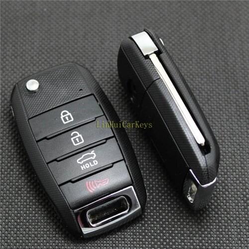 PINECONE for KIA OPTIMA SORENTO SOUL CARENS SPORTAGE Car Key Case 4 Buttons Uncut Brass Blade Replace Remote Key ABS Shell 1PC