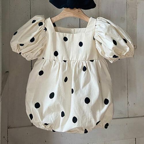 2021 Baby Bodysuit Short Sleeve Dot Print Baby Girl Romper Kids One Piece Clothes Newborn Girl Clothes Summer New