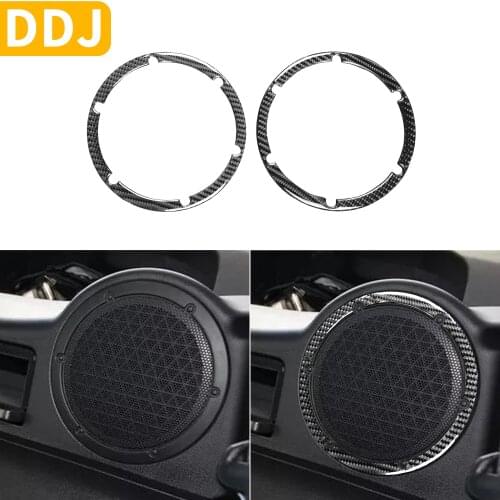 For Nissan 350Z Z33 2003-2009 Rear Speaker Frame Ring Tweeters Bezel Carbon Fiber Sticker Trim Cover Modified Car Accessories