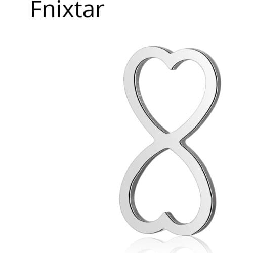 Fnixtar New 7*14mm Stainless Steel Infinity Symbol Love Letter Charms Polished Jewelry Mini Metal Charms Pendant 20pcs/lot