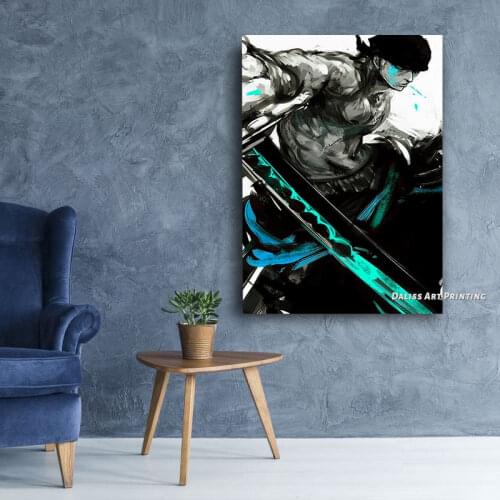 Canvas Anime One Piece Zoro Pictures Home Decoration Paintings Poster HD Prints Wall Art Modular Living Room Framed