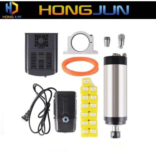 HONGJUN CNC Spindle Kit 1.5KW Water Cooling Spindle Motor + 1.5kw Interver + ER16(1-10mm) + 80mm Clamp + 3.5m Water Pump