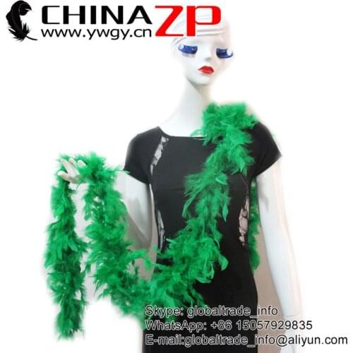 CHINAZP Factory Wholesale Price 10yards/lot 40G Kelly Green Dyed Turkey Chandelle Boas and Scarfs