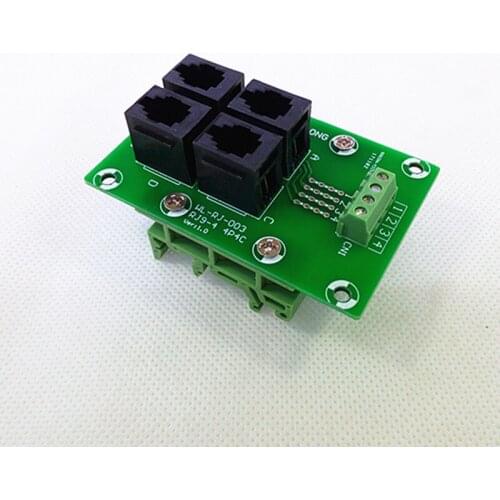 RJ9 4P4C Jack 4-Way Buss Breakout Board, Terminal Block, Connector