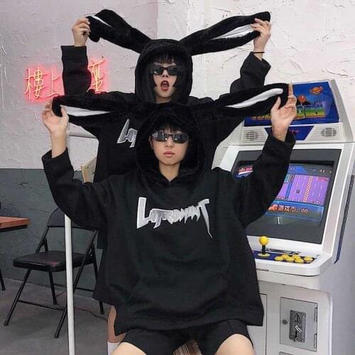 Anime Rabbit Ears Unisex Spring Autumn Hooded Jacket Sweatshirt Halloween Demon Rabbit Cosplay Costume Kawaii hoodie