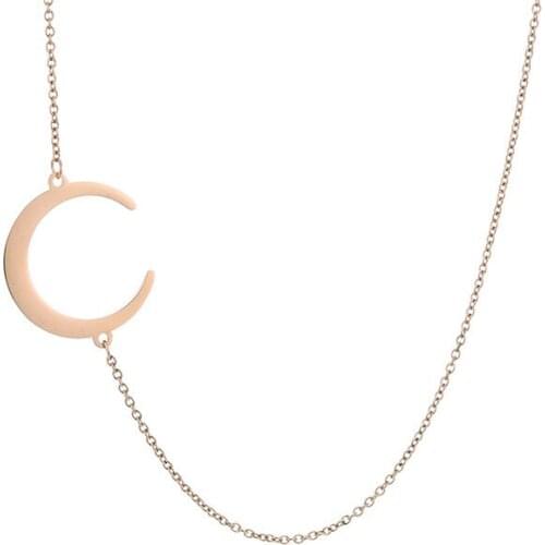 Fashion Long Crescent Moon Necklace Moon Horn Pendant Necklace Charm Jewelry Handmade Necklace Choker For Women