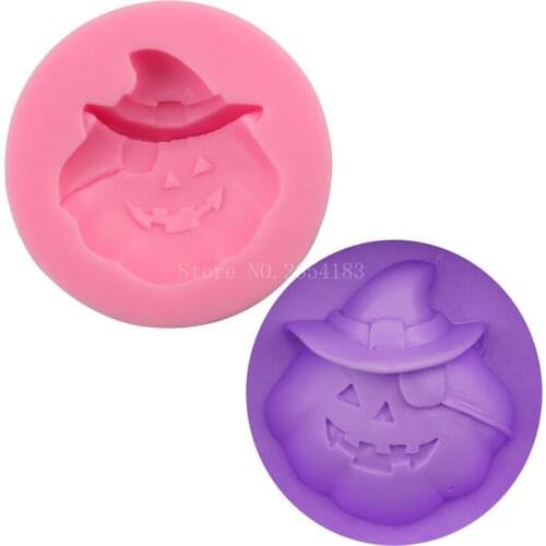 Cartoon Halloween Pumpkin Witch Fondant Silicone Cake Moulds Candy Chocolate Mold Decoration Tool Kitchen Baking utensils FQ2205