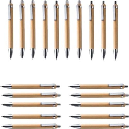 Ballpoint Pen Set Bamboo and Wood Writing Tools, Blue Refill (60 Pieces)