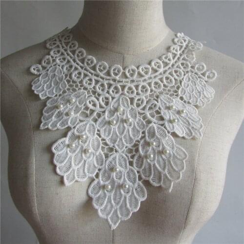 Fashion Style Exquisite DIY Sewing Beautiful Flower Embroidery Applique Lace Neckline Fashion Accessories Embroidery Accessories