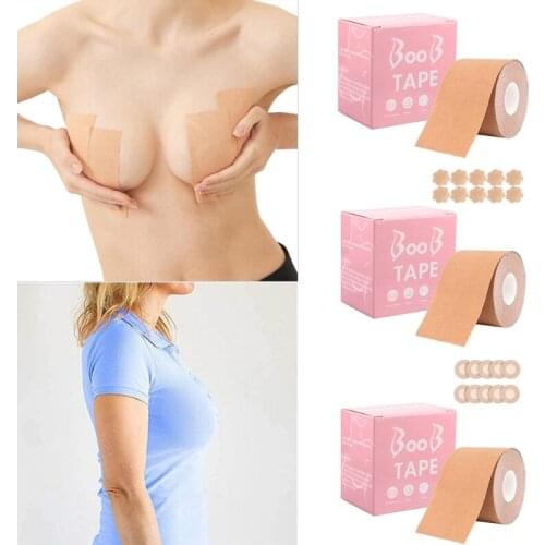 Invisible Breast Tape Boob Lift Push-up Bras Nipple Cover Sticker Breathable Sweatproof Body Tape Fit For Woman Athlete Marathon