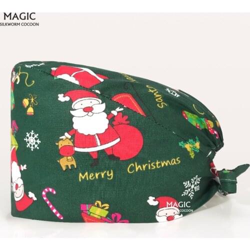 Tieback 100% cotton Elastic Dentist Pet lab caps medical nurse nursing hats Surgical working caps Scrub clinic pharmacist hats