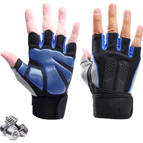 Outdoor Bodybuilding Sport Gym Gloves Wrist Wrap Weight Fitness Men Gloves Half Finger Breathable Anti-skid Support Women Gloves