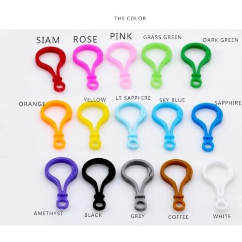 25x50mm multi-color Plastic Lobster Claw Clasps Snap Hook Key Ring Keychain Craft Purse toy doll tool Jewelry Making findings