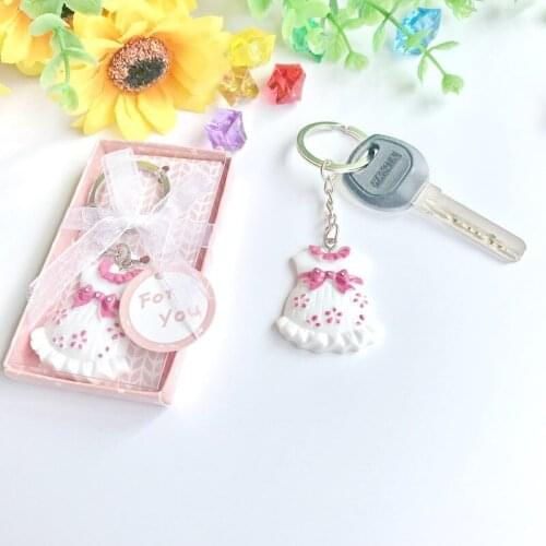 Pink clothes keychain baby keychain accessories baby birthday party rebate gift keychain with souvenir resin keychain supplies