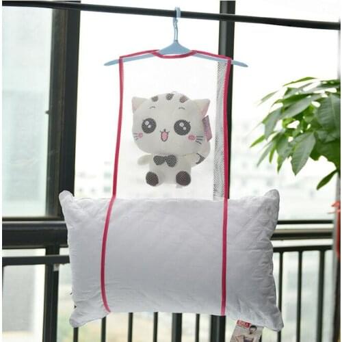 1PCS Net Mesh Bag Drying Pillow Hanger Laundry Rack Multifunction Doll Cushion Wardrobe Storage Bags for Out Door Indoor