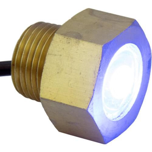 Blue Led Boat Drain Plug Light Garboard Brass1/2 NPT Marine Underwater Light 7W