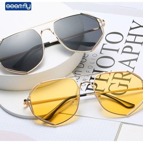 Seemfly 2021 Vintage Metal Irregular Sunglasses Brand Designer Fashion Colorful Eyewear Women Men Sunshades UV400 Sun Glasses
