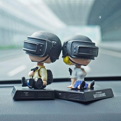PUBG Battlefield Lovers Car Decoration Shake Head Doll Eat Chicken Car Ornaments Mobile Phone Seat Aroma Base Car Accessories