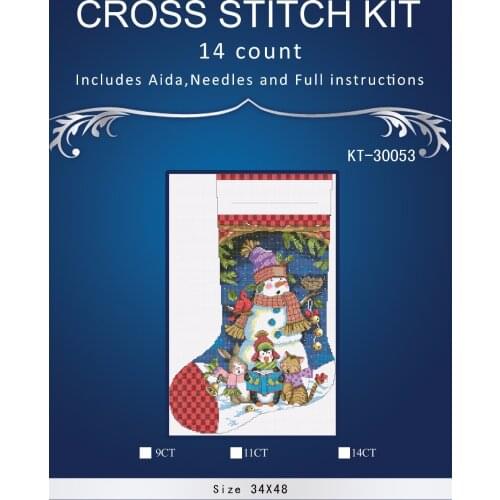 Top Quality Beautiful Lovely Counted Cross Stitch Kit Similar Dim cross stitch Similar DMC similar dim christmas sock 30053