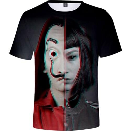 Money Heist 3D New arrival Clothes Print Summer T-shirts Women and Men Clothes Casual Cool Hot Sale 2019 Short Sleeve Plus size