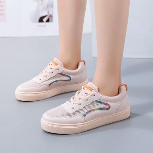 Spring autumn Women sneakers Fashion women casual shoes Breathable flats lace-up fashion female shoes solid white Sneakers F3-37