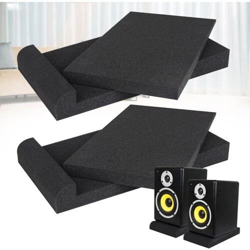 2pcs Soundproof Studio Monitor Reduce Vibration High Density Home Isolation Pad Speaker Base Amplifier Adjustable Angle