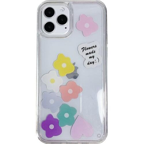 Liquid Quicksand Bling Glitter Phone Case For iPhone 12mini 12 11 Pro Max XS X XR SE2020 8 7 Plus Water Shine Transparent Cover