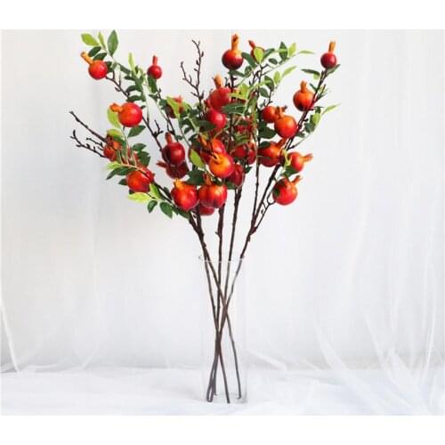 10 Pcs Simulation 7 Heads Foam Pomegranate Fruit Artificial Plants Branch For Home Garden Living Room Decoration Fake Plants