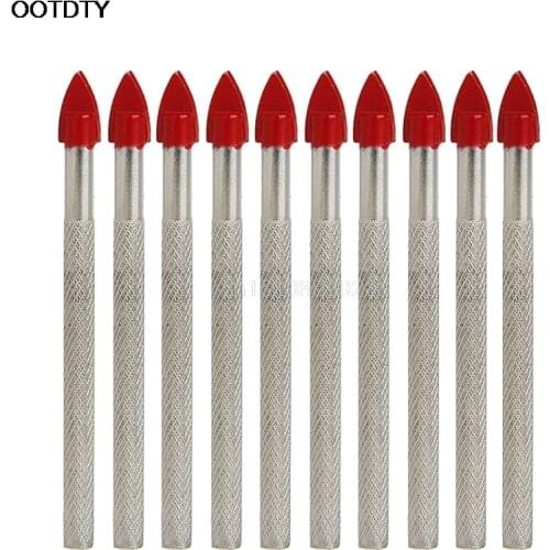 10Pcs Glass Tile Ceramic Drill Set 3/16 "Shank Carbide Tip-tip Throw Hole Drills