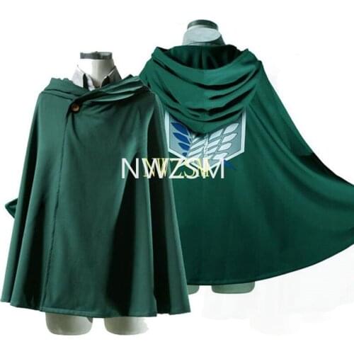 2020 Hoodie Attack on Titan Cloak Shingeki no Kyojin Scouting Legion Cosplay Costume anime cosplay green Cape Women mens clothes