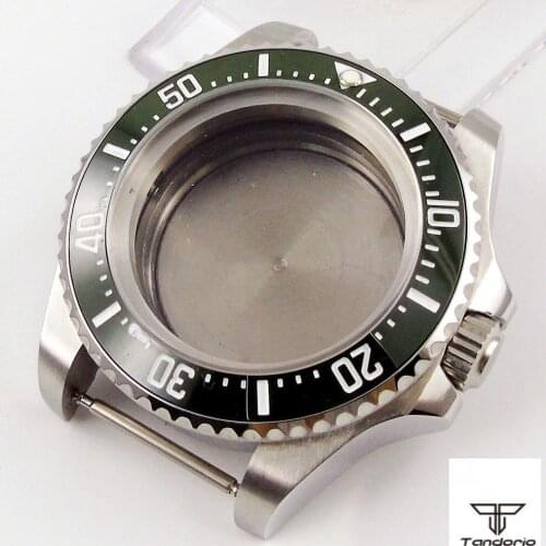 44mm SEA Watch Case Fit For Miyota 8215 821A NH35 NH36 ETA 2836 DG 2813 Movement Rotating Ceramic Bezel Insert Mineral Glass