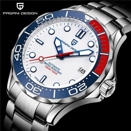 PAGANI Design Automatic Mechanical Watch Mens Sapphire Glass Lens Top Luxury Brand Mens Watch Stainless Steel Waterproof Watch