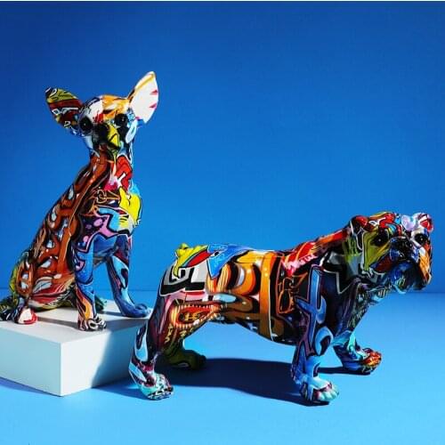 Color Sculpture Animal Decoration Resin Crafts Home Sculpture Wine Cabinet Decoration