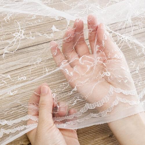 Cheap Sewing Fabric White Wedding Lace Fabric By Half Yards 45*160cm TJ0180