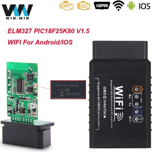 ELM 327 V1.5 OBD2 WIFI Scanner for Android/IOS OBD 2 OBD2 Car Diagnostic Auto Tool elm327 V1.5 With PIC18F25K80 wifi Scan Tool