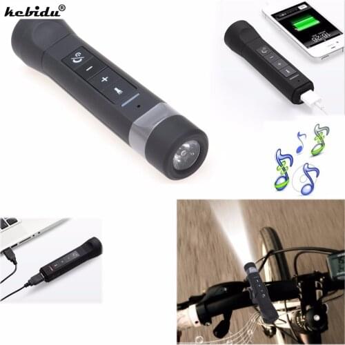 Kebidu Bluetooth Speaker USB Rechargeable Bicycle Bright 2200mAh LED Flashlight Music Player bike Cycling Light With Power Bank