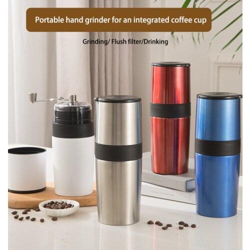 Coffee Machine Integrated Manual Bean Grinder Hand Mill Hand Cup Hand Shake Grinding Multi-functional Travel Stainless Steel