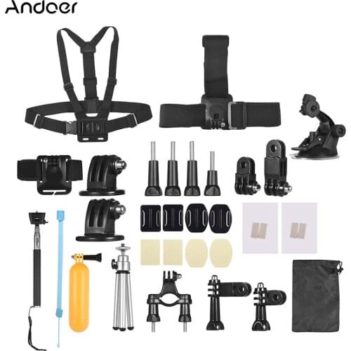 Andoer 46-In-1 Action Camera Accessories Kit for GoPro hero 7/6/5/4 SJCAM /YI Outdoor Basic Common Sports Camera Accessories Set