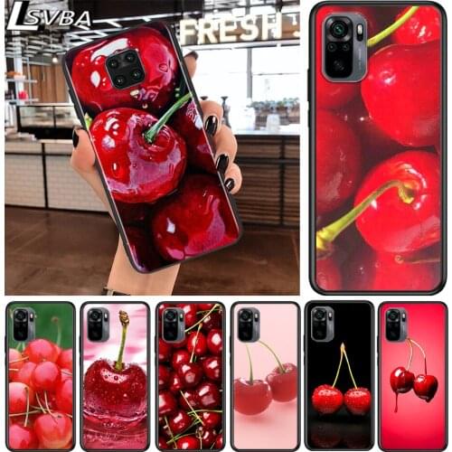 Cherry Fruit for Xiaomi Redmi Note 10 10S 9 9T 9S 9Pro Max 8T 8Pro 8 7 6 5 Pro 5A 4X 4 Soft Black Phone Case