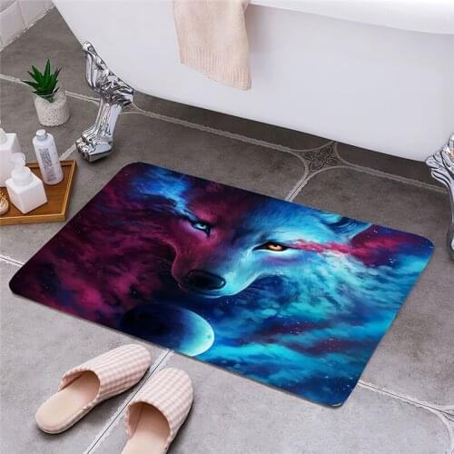 Wolf Entrance Door Floor Mat Door Mat Rectangle Non-Slip Foot Pad Home Welcome Carpet For Hallway Bath Kitchen Doormat