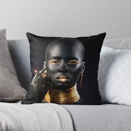 AFRICAN QUEEN Throw Pillow Cushion Cover Polyester throw pillows case on sofa home living room car seat decor 45x45cm