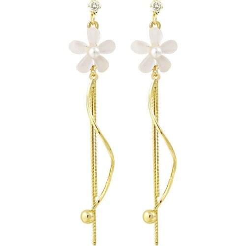 New Earrings Fashion Jewelry Flower Long Statement Exaggerated Earrings Female Wholesale Earrings For Women Kolczyki Pendientes