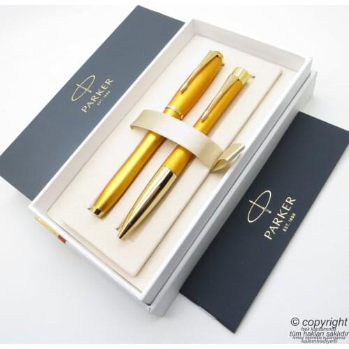 Parker Urban Premium Textured Metal Fountain Pen + Ballpoint Pen | İsme Special Pen | Gift Pen